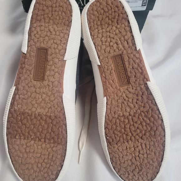 New Lauren Ralph Lauren Grey Flannel High Top Shoes Women's Size 8.5B - Picture 7 of 9
